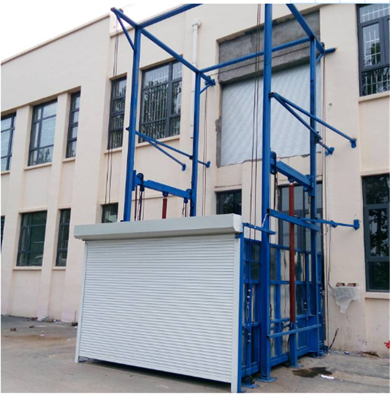 外帶卷簾門升降貨梯